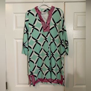 Cotton 3/4 length sleeve dress